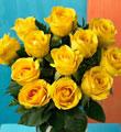 Una docena de rosas favoritas en color amarillo
