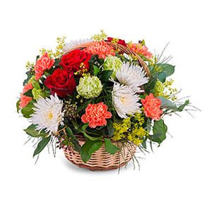 Mixed basket in Warm Shades and Greens