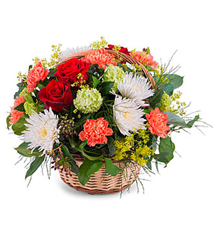 Mixed basket in Warm Shades and Greens