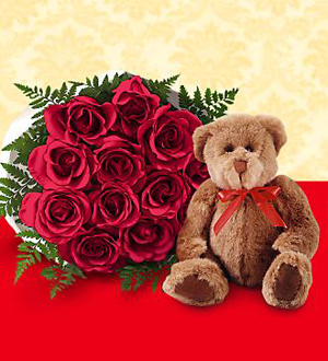 The FTD® Red Roses and Hugs ™