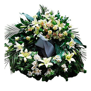Wreath in Pastel Colors (with ribbon)`