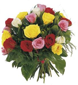 Bouquet de roses multicolores