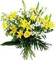 Bouquet of Long Stemmed Flowers Yellow and White Colors