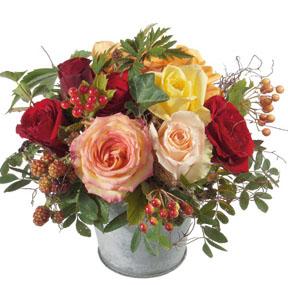 Bouquet de roses de couleurs variées