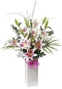 Pink Scented Lily Vase