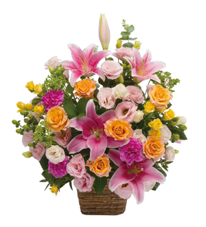Large Arrangement of Multicolored Flowers