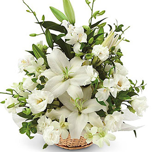 Funeral Arrangement In White Only