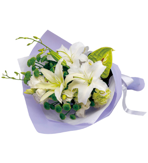 Funeral Bouquet in White and Green