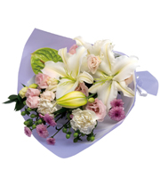Sympathy Bouquet in White with Some Pastel Colors