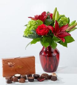 Merry Days Bouquet and Chocolate Gift Set