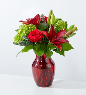 Merry Days Bouquet in Red Vase