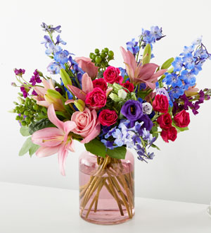 Breezy Meadows Bouquet in Blush Vase