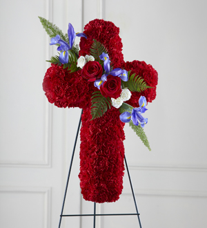 The FTD® Faithful Hero™ Floral Cross