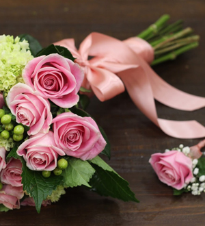 Wedding Bouquet and Boutonniere Set Pink 