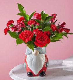 The Heartstrings Bouquet with Gnome Vase