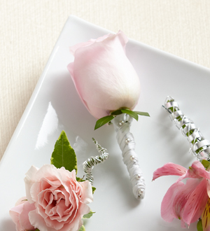 The FTD® Pink Rose Boutonniere